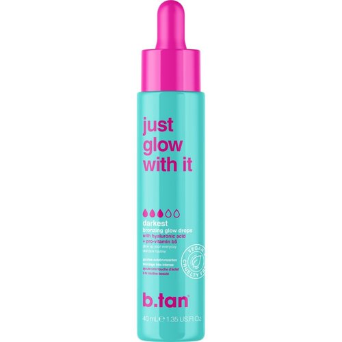 b.tan Dark Self Tanning Drops - Gradual Bronzing Serum for Face & Body with Hydrating Hyaluronic Acid, 1.3 Fl Oz