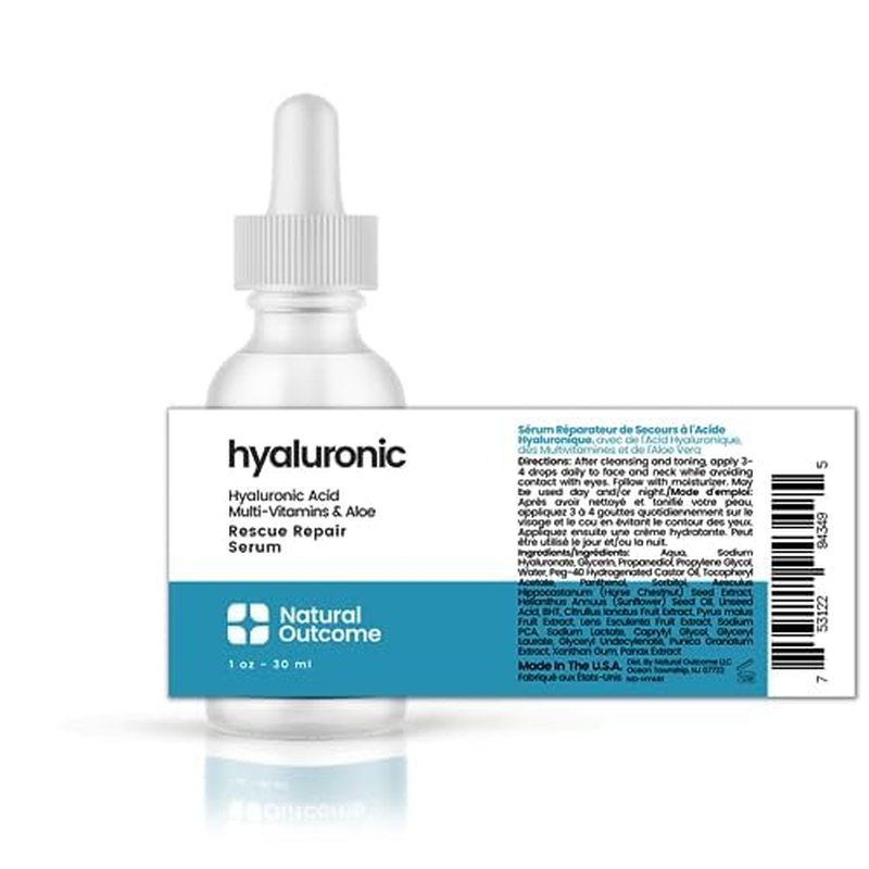 Hyaluronic Acid Serum for Face | Anti-Aging Facial Serum with Vitamin b5 | Reduces Fine Lines and Wrinkles | Moisturizing and Hydrating Rescue Repair Skin Care Serum | 1 Oz