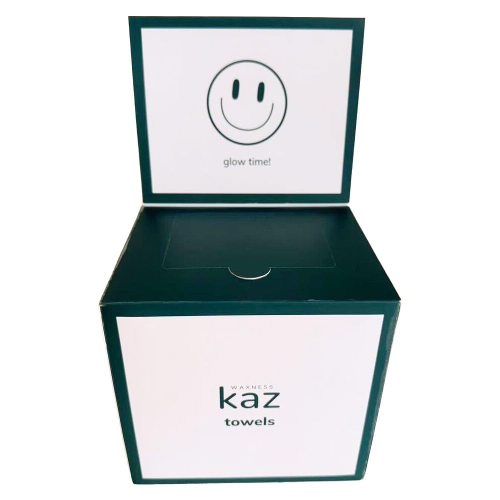Waxness KAZ Professional Dual Side Face Towels 50 pcs – XL 11.8 x 9.8 in Disposable Towels with Magnetic Top for Waxing and Beauty Use