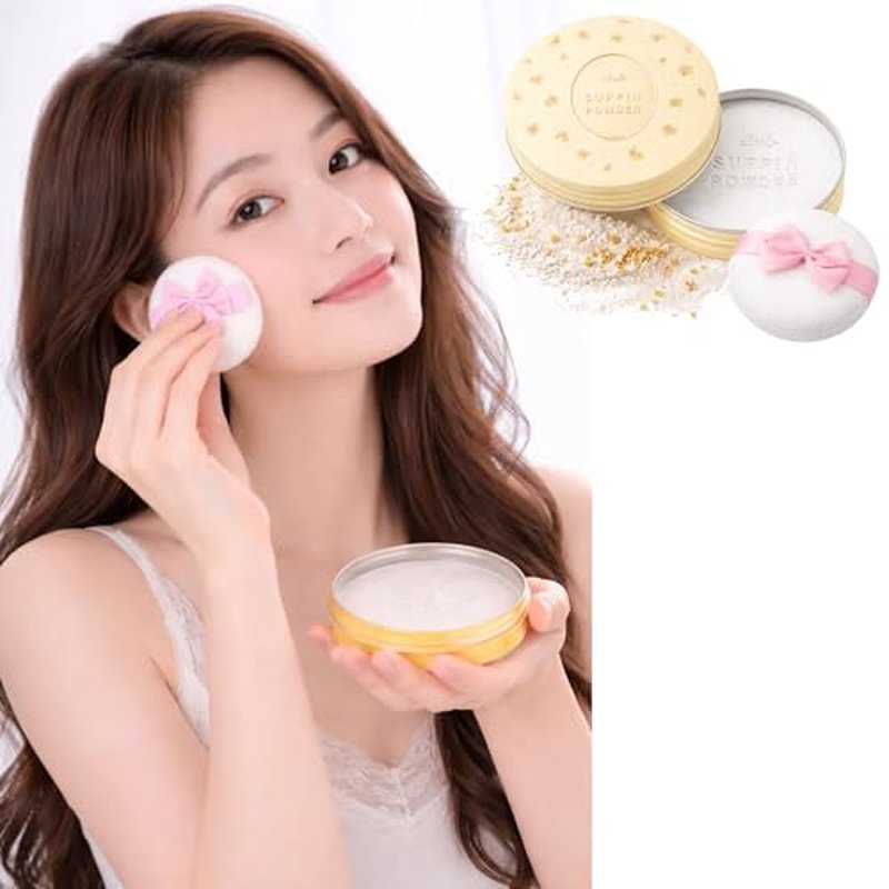 Club Suppin Translucent Pressed Powder makeup, Loose Setting Powder Makeup, Hydrating Face Setting Powder, 24H Long Lasting Overnight Japanese Skincare Made in Japan OSMANTHUS
