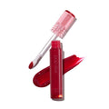 wuv.u Glossy Lip Stain – Plumping Hydrating Lip Oil Tint with Hyaluronic Acid & Peptide Complex – Non-Sticky High Shine Pigmented Finish – Pop Star (Red) 0.11 oz.