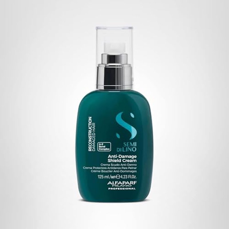Alfaparf Milano Semi di Lino Reconstruction Bond Repair Hair Treatment Cream for Damaged Hair - Thermal Protector - Hair Breakage Repair Shield Leave-In - Vegan (4.23 oz)