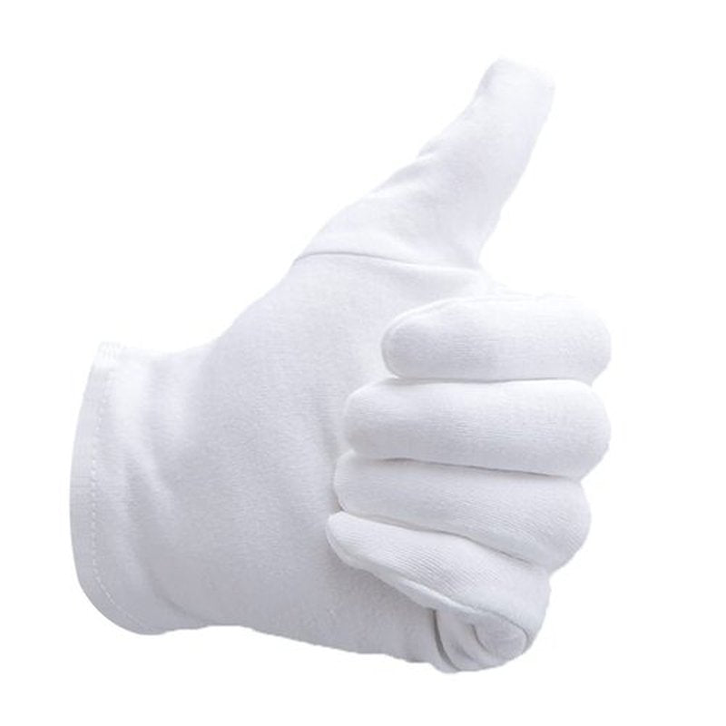 Alyan & Jammsy White Gloves 100% Cotton Gloves for Dry Hands Women Men Sleeping Gloves Overnight Moisturizing Gloves Eczema Sensitive Skin Treatement (10 Pairs)