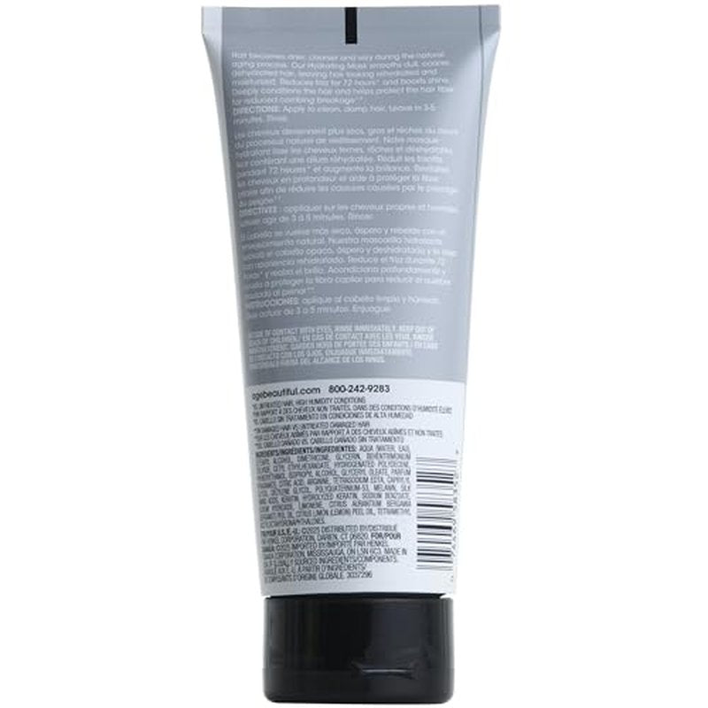 AGE beautiful Hydrating Mask for Wiry, Coarse Silver or Gray Hair, with Silk Amino Acids & Keratin, Deeply Condition & Reduce Frizz for Smooth, Shiny Hair