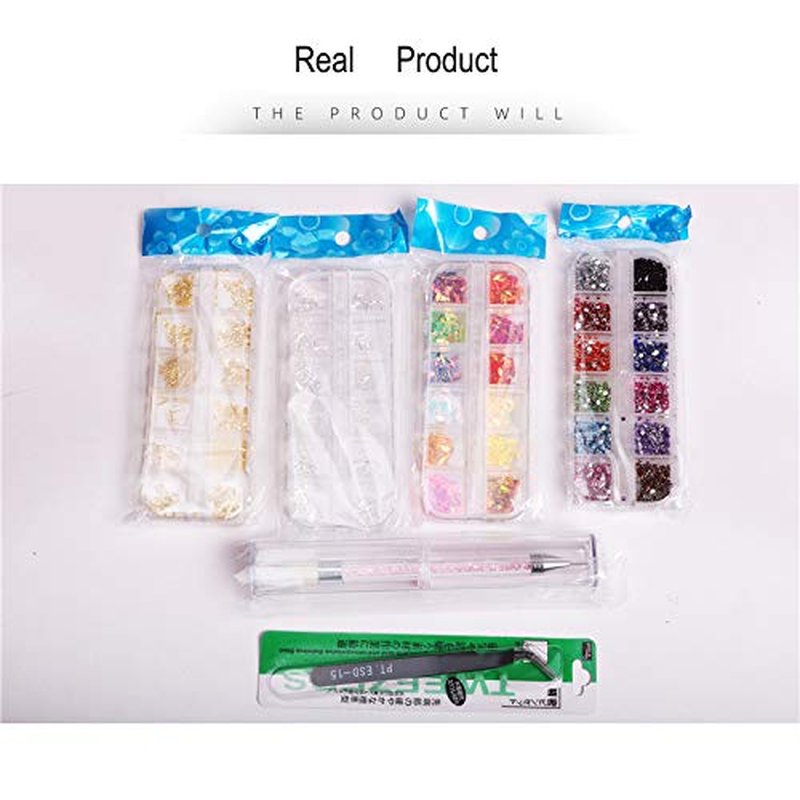 Nails Decorations Art Supply Nail Art Accessories Nail Stickers Nail Design Nail Art Rhinestones Nail Art Decals Nail Gems Nail Art Supplies Tools and Nail Art Kit With Dotting Tool And Tweezers (#22)