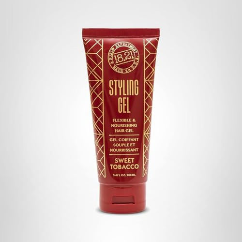 18.21 Man Made Hair Styling Gel for Men, Weightless All-Day Flexible Hold, 3oz. Original Sweet Tobacco Scent