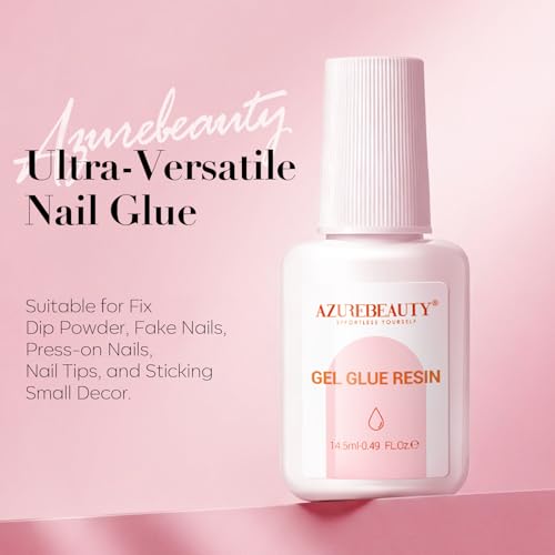 AZUREBEAUTY Nail Repair Glue for Broken Cracked Split Weak Nails, Quick Dry No UV Needed, Easy Application, Durable & Long-Lasting Fast Glue False Nails, Press On Nails