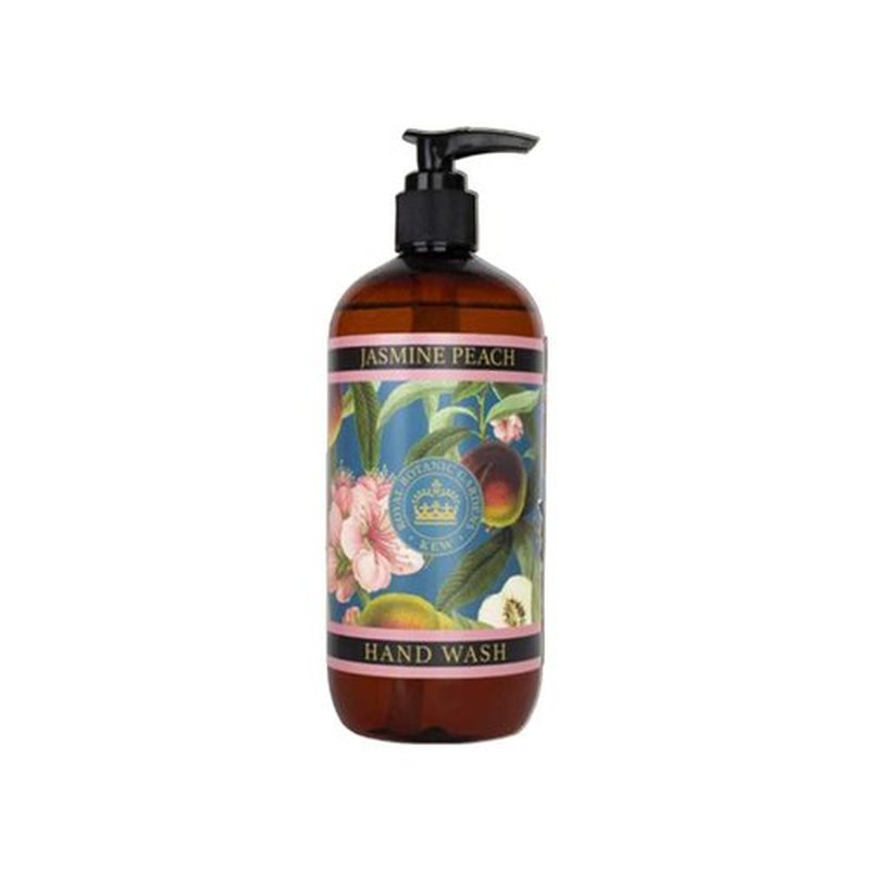 The English Soap Company | Kew Gardens Luxury Hand & Body Wash - Refreshing Vitamin E & Aloe Vera, Jasmine Peach Scent, 17 fl oz