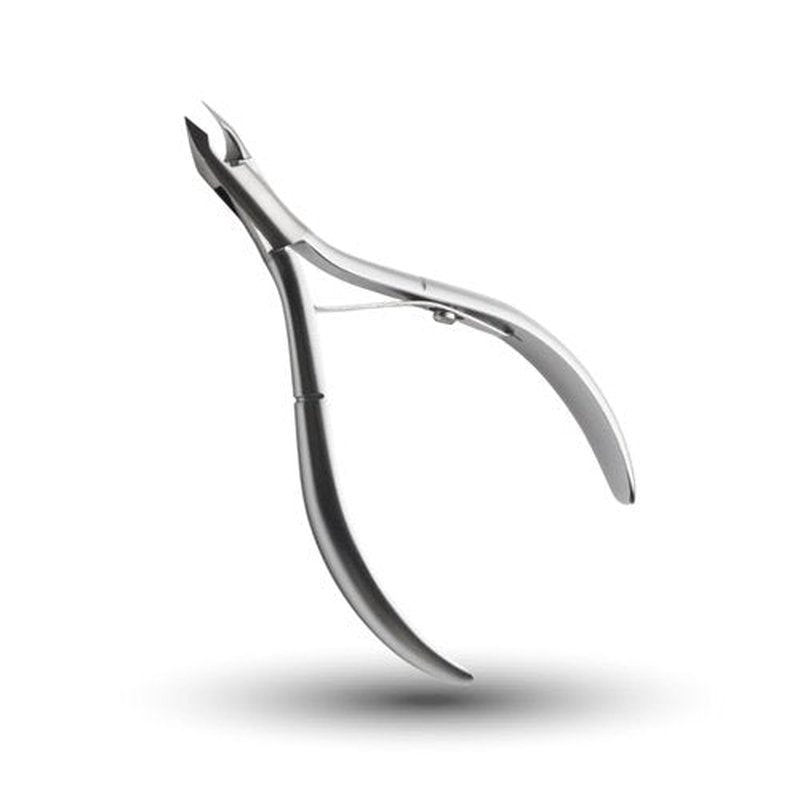Rui Smiths Ultra-Premium Stainless Steel Cuticle Nippers - Professional Stainless Steel Cuticle Cutters - Spanish Handle, Rounded Box Joint, Matte Chrome Plated - 4mm Jaw, Single Spring