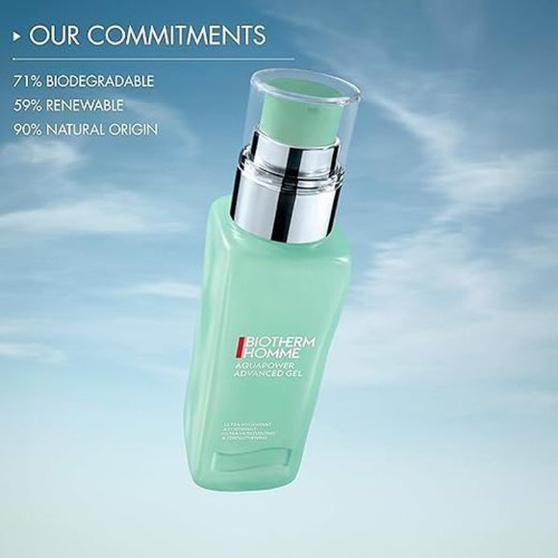 Biotherm Aquapower Advanced Gel, Men's Face Moisturizer That Hydrates And Strengthens Skin, Fresh And Fast-Absorbing Water-Gel Formula, 3.4 Fl. Oz