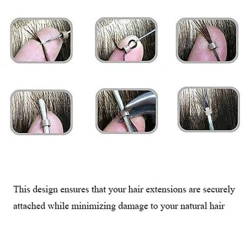 HAHIYO Black 2.5x1.5x2.0mm Micro Links Hair Extension Beads Nano Ring Hair Extensions Rings with Thin Silicone Lining for Invisible Professional Salons Extensions Tool, 500Pcs