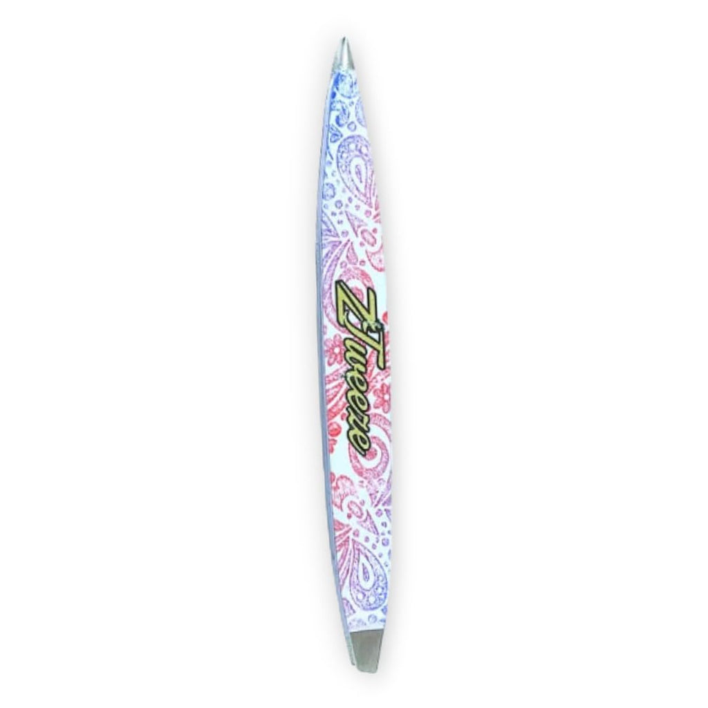 Dual Ended Point and Slant Tips Z-Tweeze PATENTED Tweezers (Rainbow Design) Precision Crafted for Eyebrows Ingrown Hair two in one Tweezers for Ease of use by DreamCut