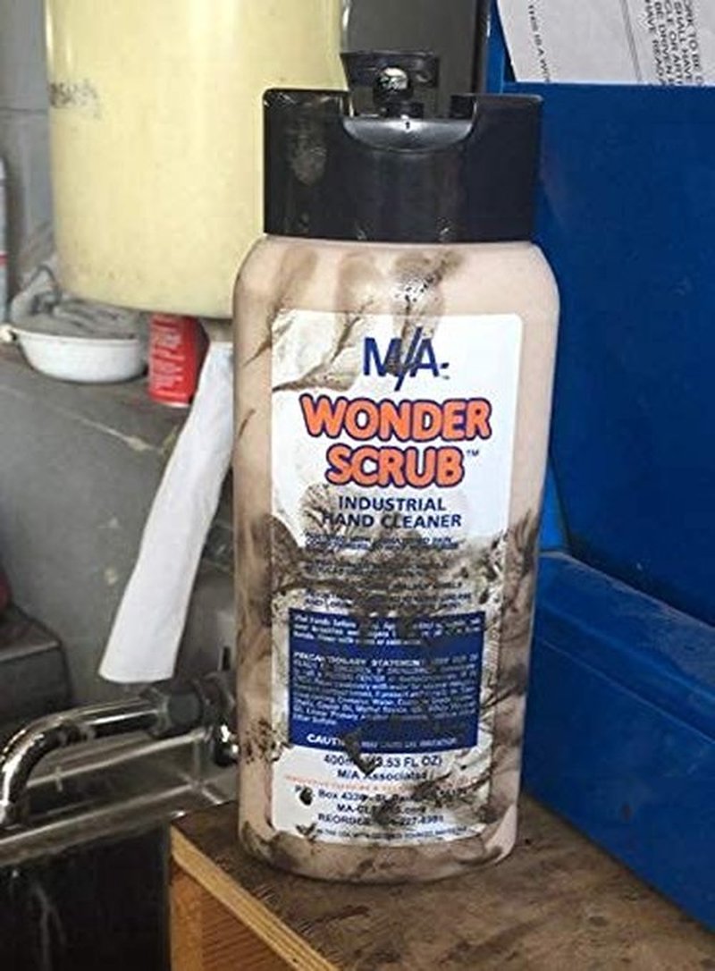 M/A Wonder Scrub - Industrial Strength Mechanic Hand Cleaner - Heavy Duty Walnut Shell Soap - Tough on Grease, Dirt, Oil, and Paint (2 bottles 400ml)
