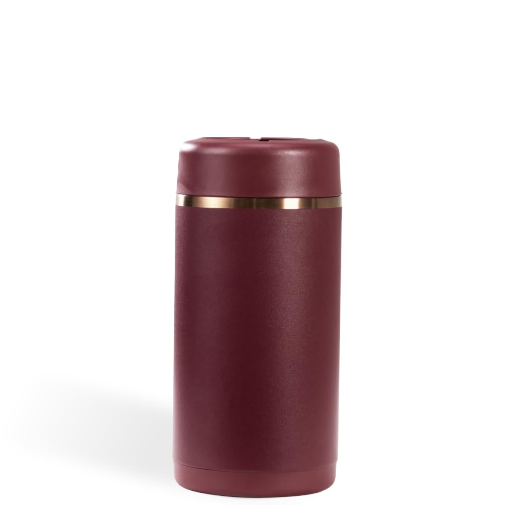 HydroJug Slim Can Cooler 12 oz, Stainless Steel Can Holder, Merlot