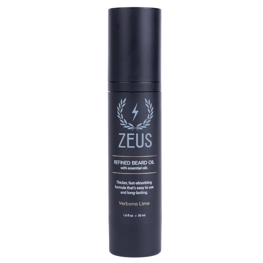 ZEUS Refined Beard Oil for Men with Natural Oils (Verbena Lime) 1.6 fl oz