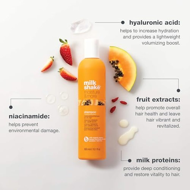 milk_shake Moisture & More Shampoo - Moisturizing Shampoo for Dry, Dull Hair | Restores Moisture and Shine | 10.1 Fl Oz/Tropical Scent