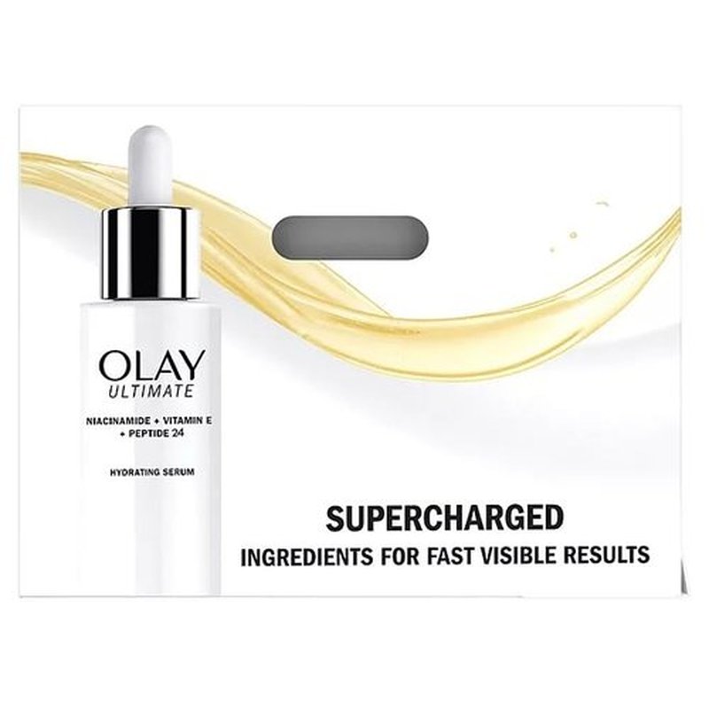 Olay Ultimate Niacinamide + Vitamin E + Peptide 24 Hydrating Serum, Fragrance Free, 1.3 Fl Oz (Pack of 2)