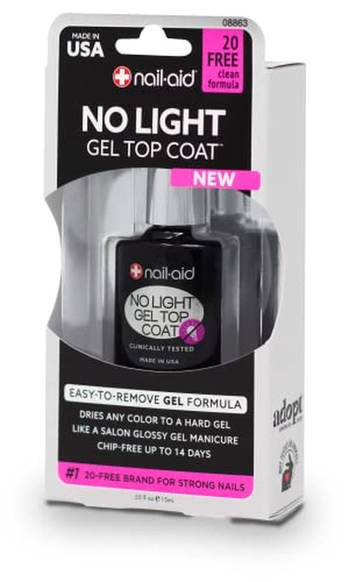 Nail-Aid No-light Gel Top Coat, Clear, 0.55 Fluid Ounce (Pack of 3)