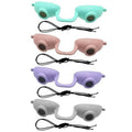 Super Sunnies EVO Flex UV Eye Protection FDA Compliant, Slim & Flexible Eyeshields, Tanning Bed Goggles, Red Light Theraphy Glasses with Strap 4 Pack - Random