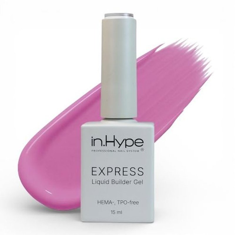 IN.HYPE Express Structure/Brush on Liquid Builder Gel/Hard Gel in a Bottle (BIAB) for Nail Enhancing Peony