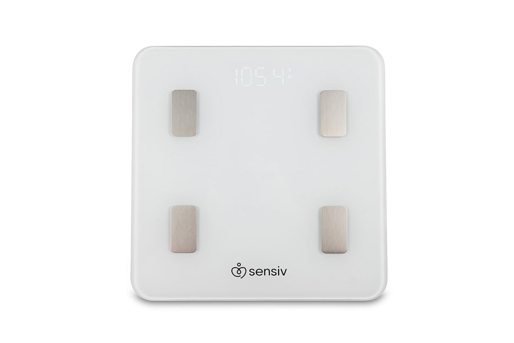 Sensiv Body Analyzer Bluetooth Smart Scale - Tracks and Records 10 Measurements - User-Friendly, app - Sleek, Stylish Design