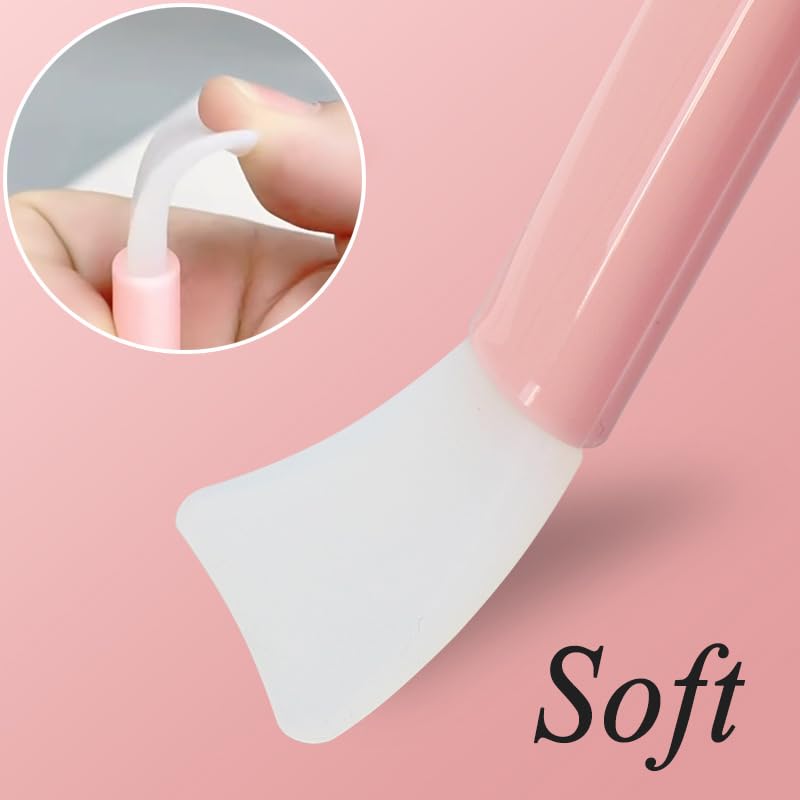 Wopanxye 30pack 2-in-1 Soft Silicone Brush, Cosmetic Spatula for Face Mask Cream Stick Plastic Tip Spoon Disposable Beauty Makeup Tool for Mixing, Sampling, Waxing, DIY Facial Mask Skincare, Reusable