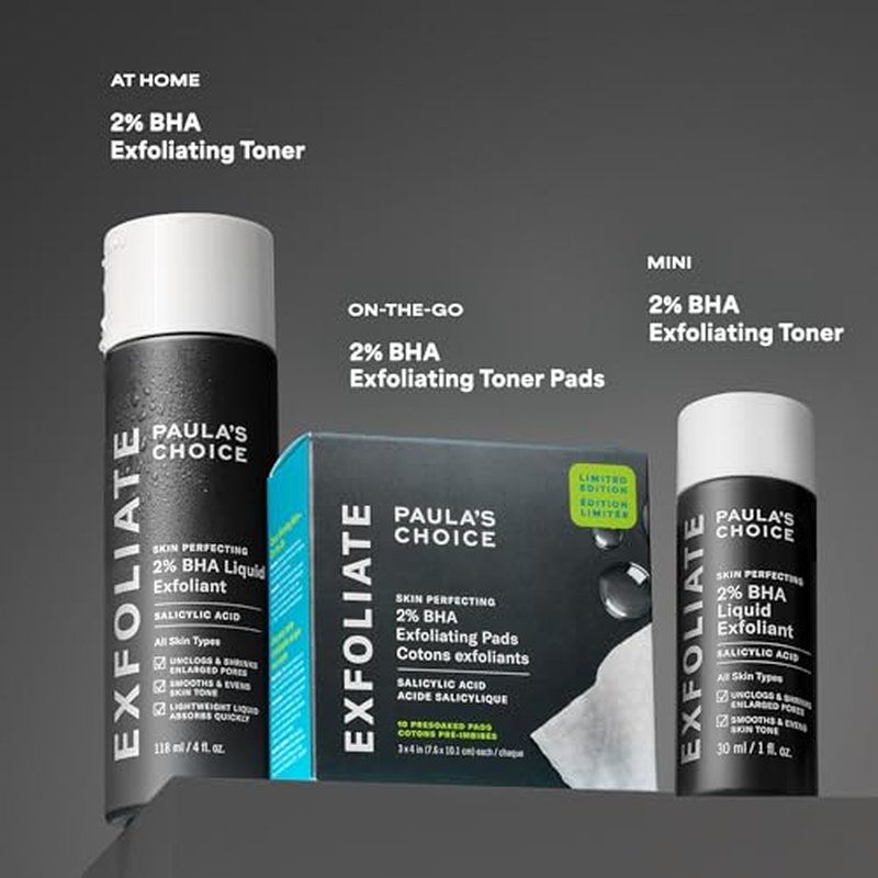 Paula's Choice SKIN PERFECTING 2% BHA Salicylic Acid Exfoliating Pads - Facial Exfoliant Pads for Blackheads, Enlarged Pores, Wrinkles & Fine Lines, 10 ct