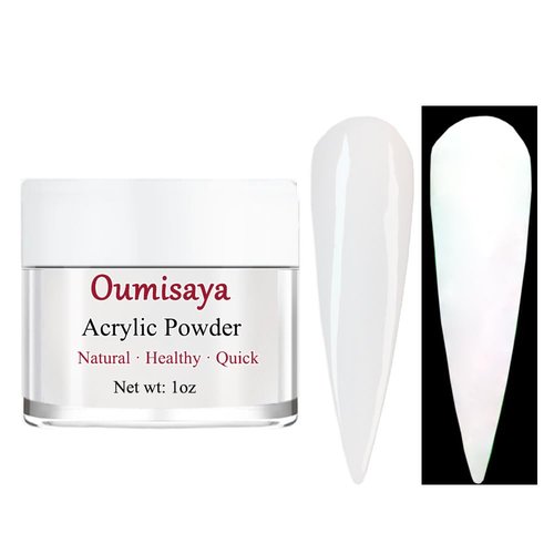 Glow in the dark Milky White Nail Acrylic Powder Color 1OZ for french nail art design (AP051)