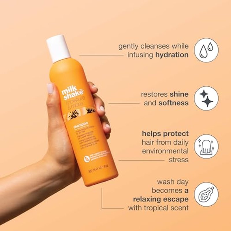 milk_shake Moisture & More Shampoo - Moisturizing Shampoo for Dry, Dull Hair | Restores Moisture and Shine | 10.1 Fl Oz/Tropical Scent