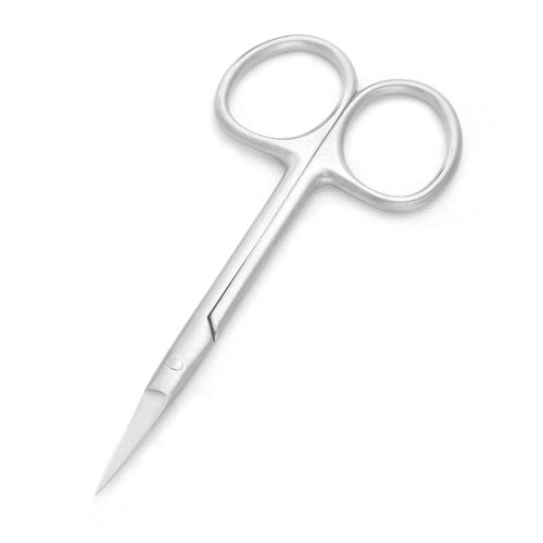 Motanar Cuticle Nail Scissors - Stainless Steel Precision Manicure Scissor - Extra Pointed Straight Curved Fingernail Scissor (Curved Piont+Straight Piont)