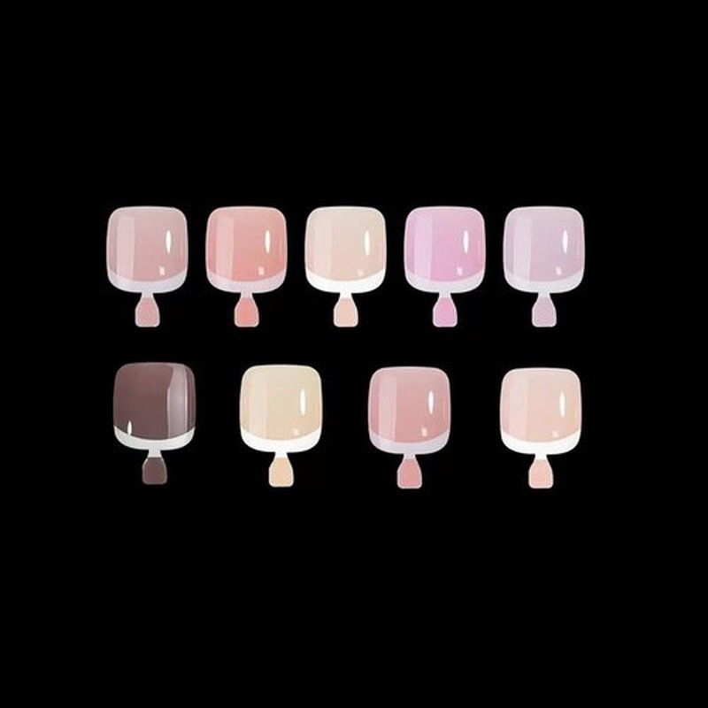 216Pcs French Tip Press on Toenails Mix Color Fake Toenails White French Press on Toe Nails Summer Acrylic Toenails Kit Short Square Glue on Toe Nails for Women Girls