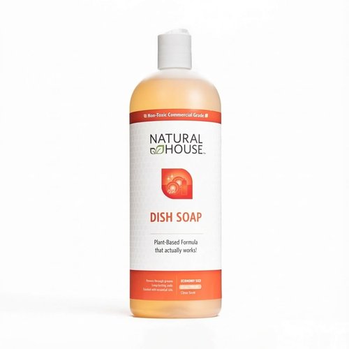 Natural House Scrubby - Probiotic Hand Dish Soap - Cuts Grease - Plant-Based Formula - Gentle on Hands - Citrus Scent - 32 oz