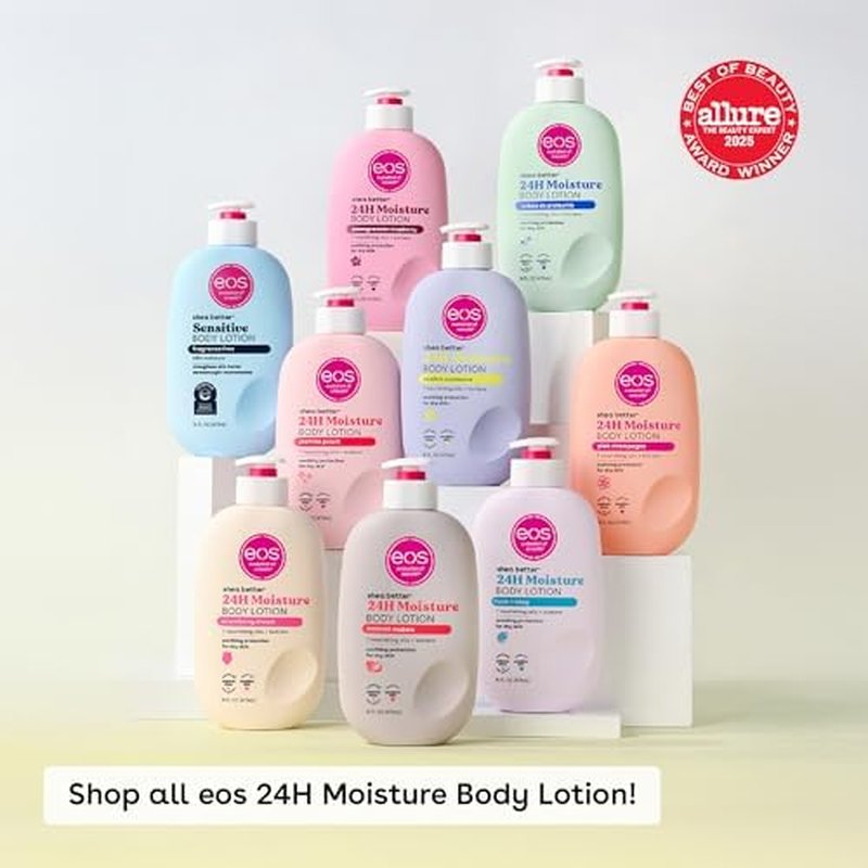eos Shea Better Body Lotion- Crème de Pistachio, 24-Hour Moisture Skin Care, Lightweight & Non-Greasy, Made with Natural Shea, Vegan, 16 fl oz