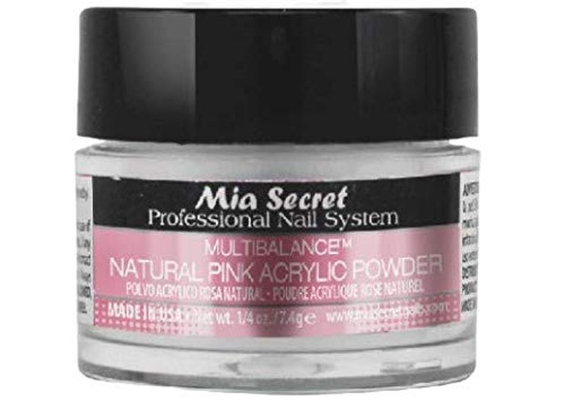 Mia Secret Clear Acrylic Nail Powder With Multibalance Natral Pink Acrylic Powder - 1/4 oz.