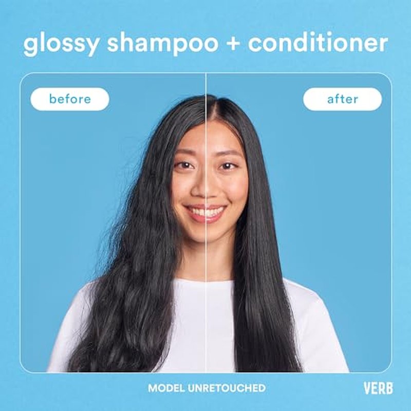 VERB Glossy Shampoo, 12 fl oz – Cleanses + Adds High Shine for Thick to Coarse Hair – Vegan, No Parabens or Harmful Sulfates