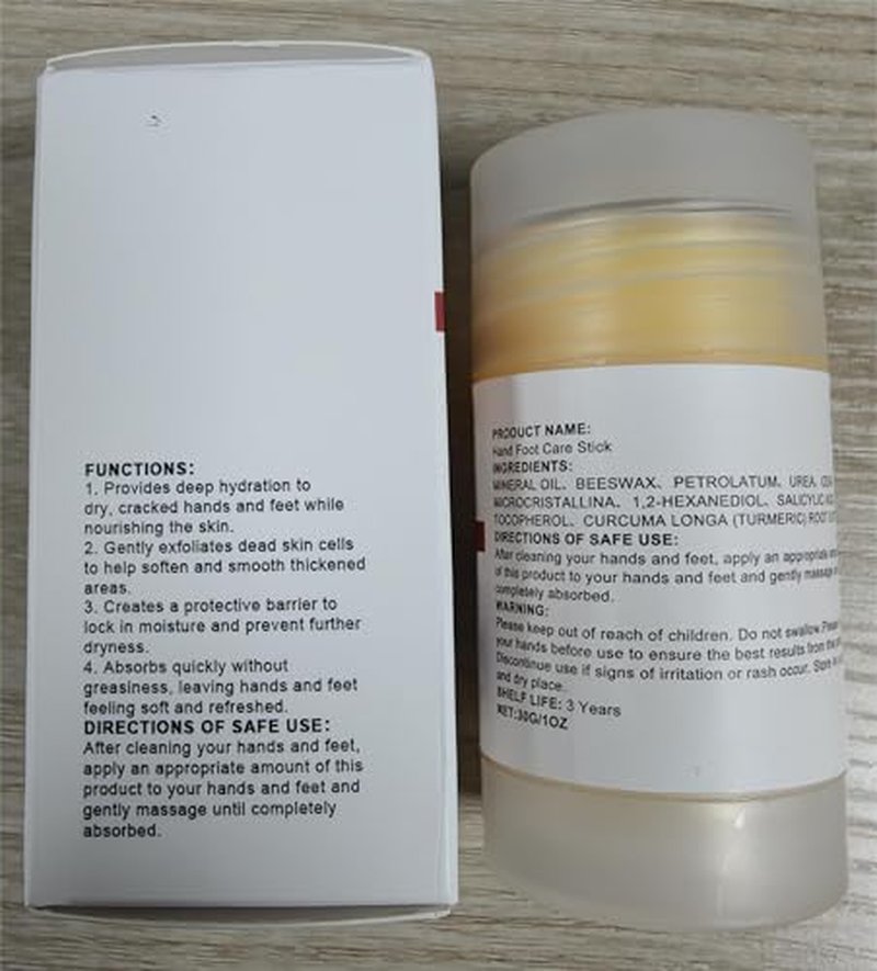 Yunmeng 60% Urea Cream with 2% Salicylic Acid Foot Balm, Portable Hand Cream, Foot Cream for Dry Cracked Heels and Feet Hand, Urea Heel Care Stick Callus Remover & Skin Softener, 1oz*2