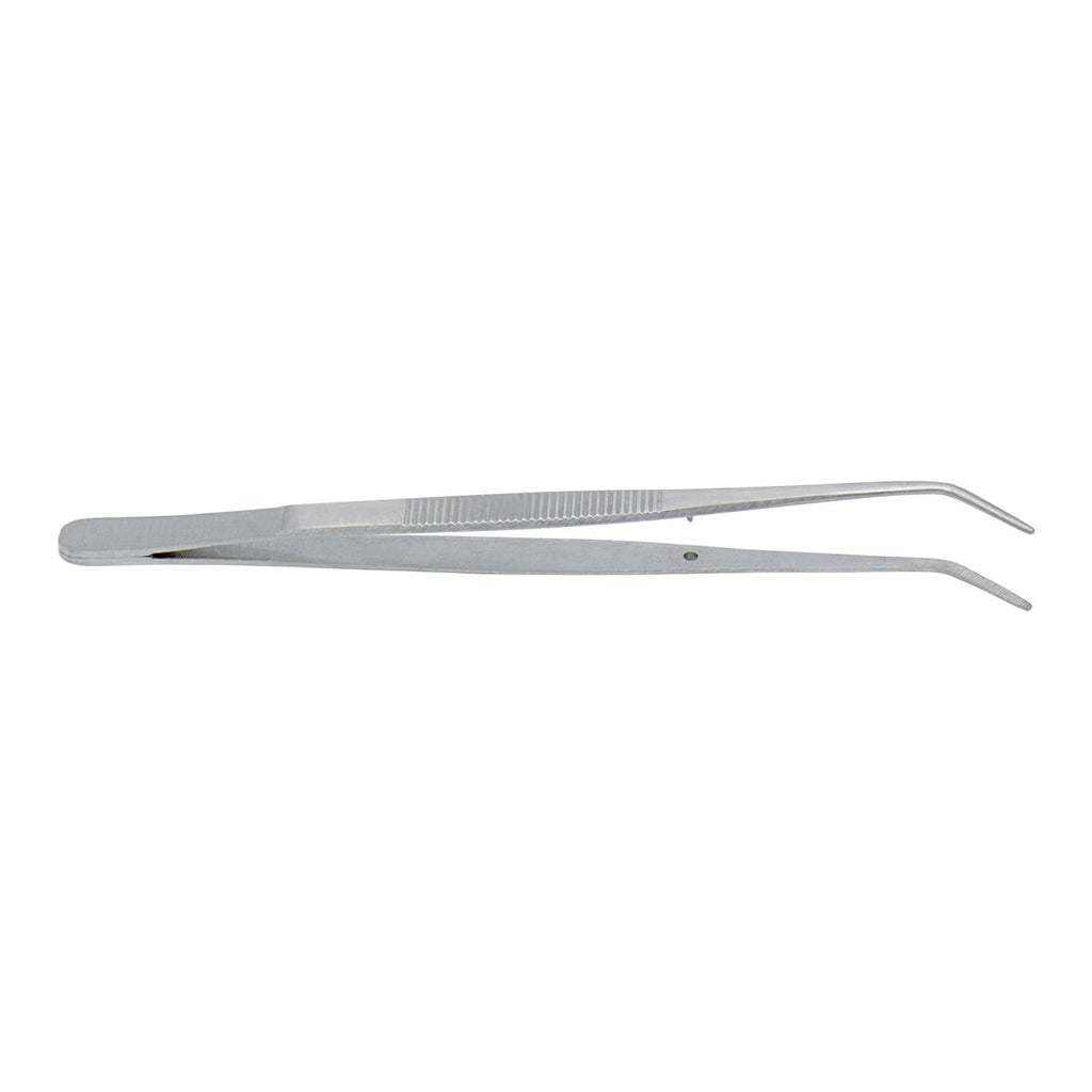 Stainless Steel Tweezers, with Curved Serrated Tip Multipurpose Tweezers Sewing Machine Tweezers Forceps for Craft Repairing (10)