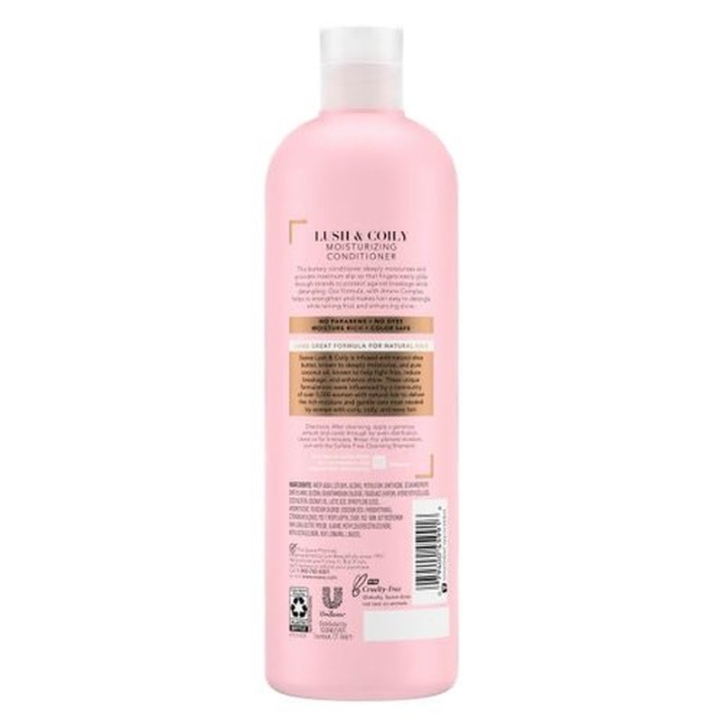 Suave Luscious Curly Hair Shampoo and Conditioner Set for Women With Natural Hair, with Leave-In Conditioner for Curly Hair and Detangling Spray, 4 Count