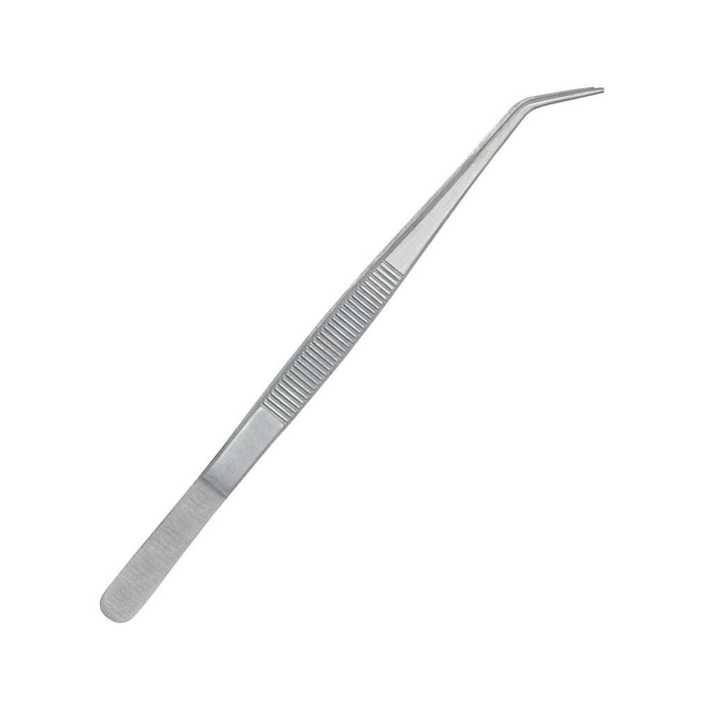 Stainless Steel Tweezers, with Curved Serrated Tip Multipurpose Tweezers Sewing Machine Tweezers Forceps for Craft Repairing (10)