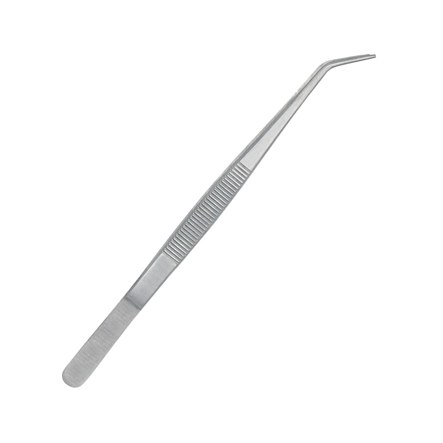 Stainless Steel Tweezers, with Curved Serrated Tip Multipurpose Tweezers Sewing Machine Tweezers Forceps for Craft Repairing (10)