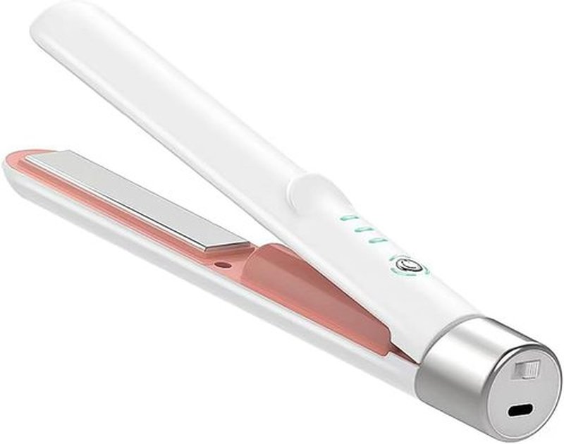 Skiennix Cordless Hair Straightener - Sleek White Design for Effortless Styling