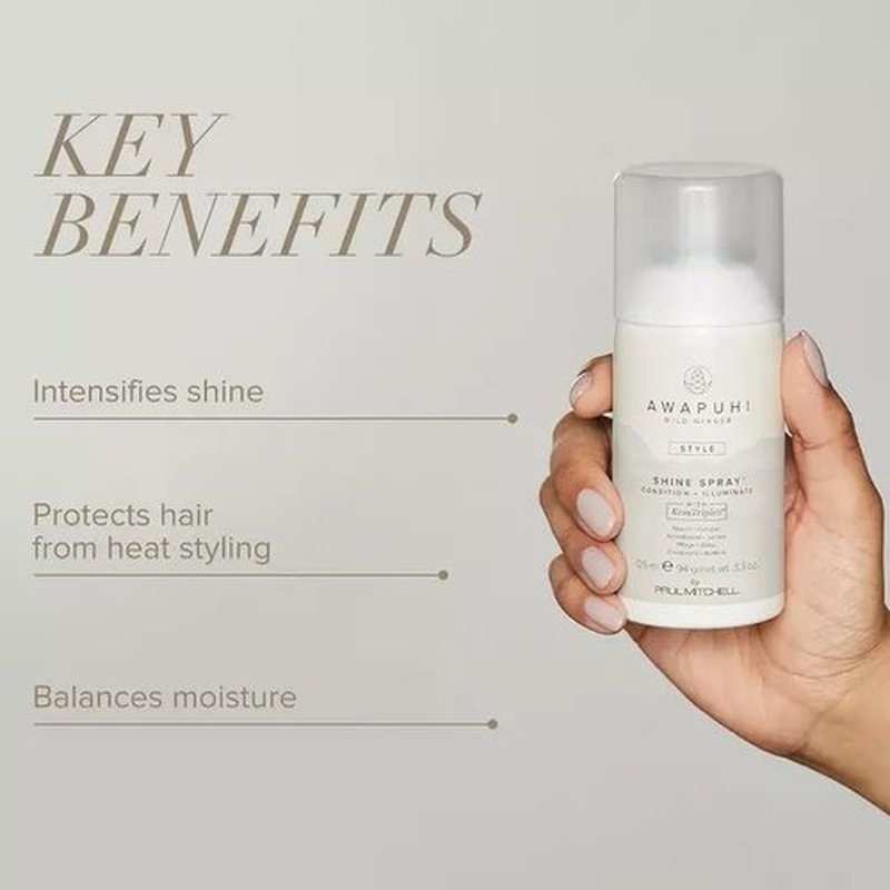 Paul Mitchell Awapuhi Wild Ginger Shine Spray - Conditions & Adds Luminosity for All Hair Types | 3.3 oz