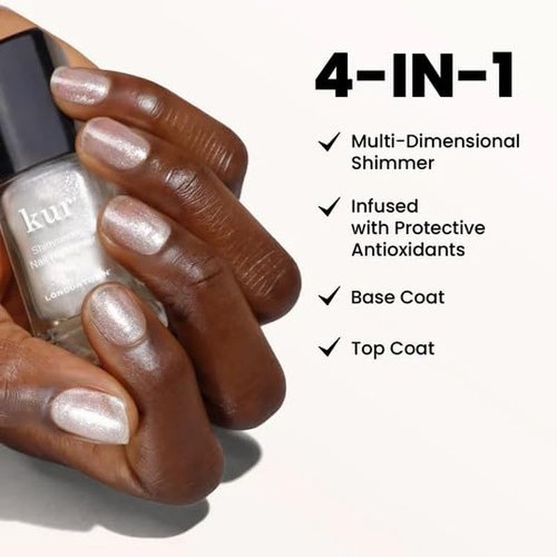 LONDONTOWN Shimmer Nail Highlighter - Iridescent Finish Nail Polish Treatment | Vegan & Cruelty-Free, Multi-Tonal White - 0.40 fl oz