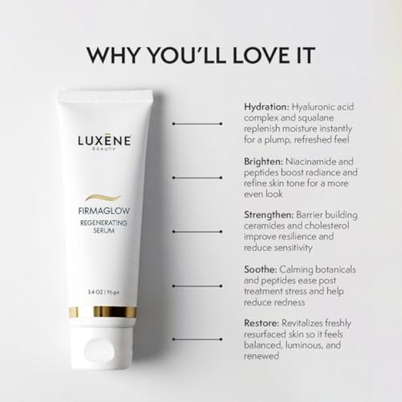 Luxene Beauty FIRMAGLOW Regenerating Serum – Hydrating Anti-Aging Body Serum – Brightening, Firming & Barrier Repair Skincare – Step 2 of 3 – 3.4 oz