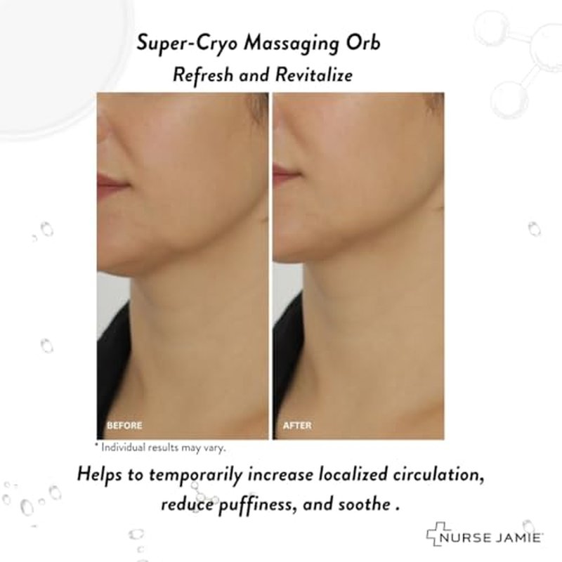 Nurse Jamie Super-Cryo Massaging Orb – Mini - Stainless Steel Cooling Roller for Face & Body to Reduce Puffiness & Soothe Skin