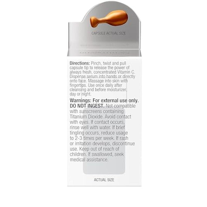Neutrogena Rapid Tone Repair 20% Vitamin C Face Serum Capsules, Daily Facial Serum with Vitamin C to Help Brighten Skin Tone & Reduce Look of Dark Spots, 7 ct