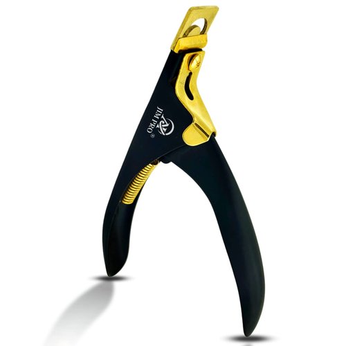 Professional Acrylic False Nail Clippers for Acrylic Nails, Black/Gold Nail Tip Cutter Nail Manicure Tool for Salon Home Nail Art - JIM PRO