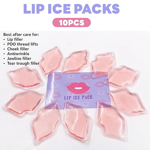 (10 PCS) Lip Ice Pack £¬Ice Compress After Lip ice Treatment, Reusable ice pad for Cosmetic, Lip Shape ice Pack to Relieve Pain and Relax Lips, Anti-Aging Lip Care ice Pack to Reduce Lip Swelling