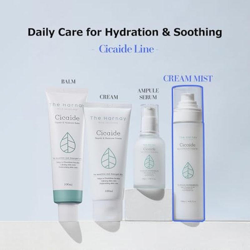 The HARNAY Cicaide Cream Mist 3.38 fl. oz | Korean Hydrating & Soothing for Stressed Skin | Makeup Prep & Setting Spray | 24-Hour Moisture Boost | K-Beauty Makeup Artist Pick