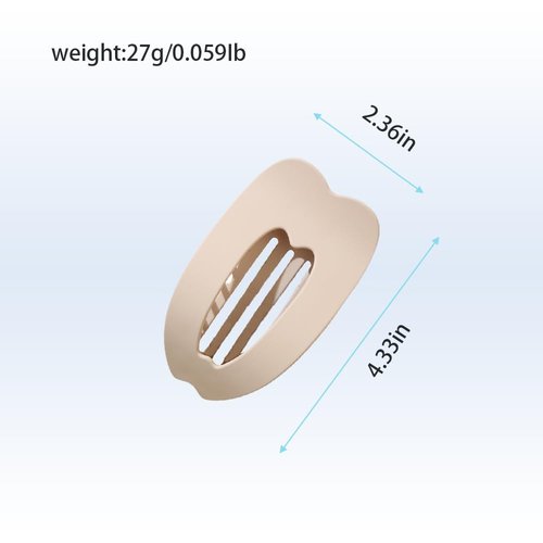 Flat Hair Clips for Women 4Pcs Matte Flat Claw Clips Strong Styling Large Hair Clips for Thick Hair and Fine Hair Strong Hold No Slip Grip Hair Claw Clips French Duckbill Hair Clip (Neutral Colors)